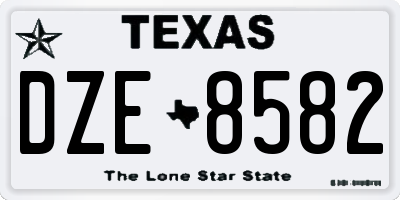 TX license plate DZE8582