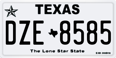 TX license plate DZE8585