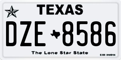 TX license plate DZE8586