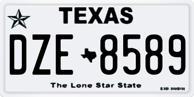TX license plate DZE8589