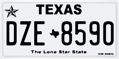 TX license plate DZE8590