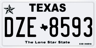 TX license plate DZE8593