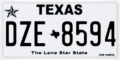 TX license plate DZE8594