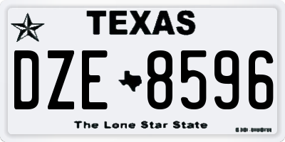 TX license plate DZE8596