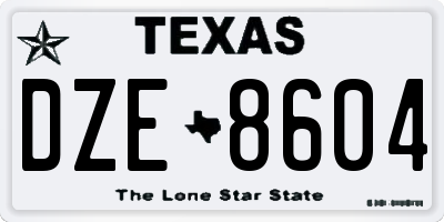TX license plate DZE8604