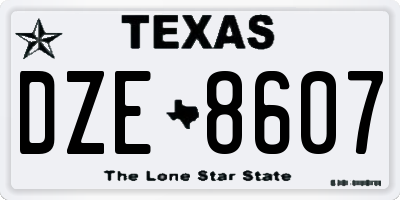 TX license plate DZE8607