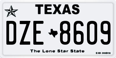 TX license plate DZE8609