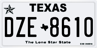 TX license plate DZE8610