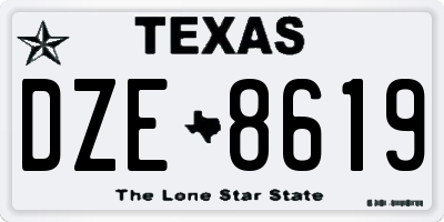 TX license plate DZE8619