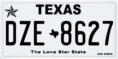 TX license plate DZE8627