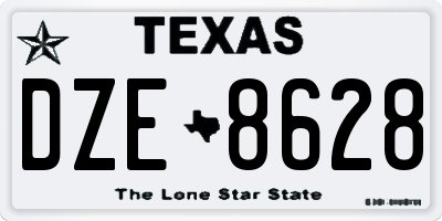 TX license plate DZE8628