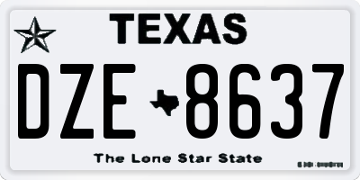 TX license plate DZE8637