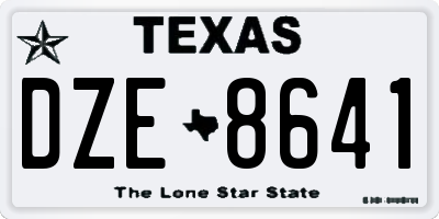 TX license plate DZE8641