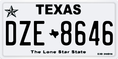 TX license plate DZE8646