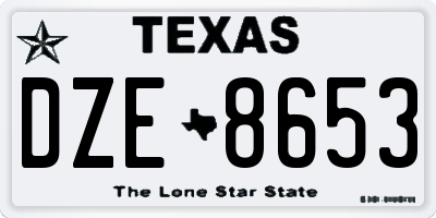 TX license plate DZE8653