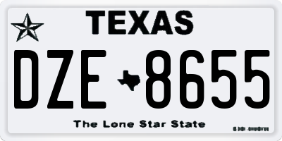 TX license plate DZE8655