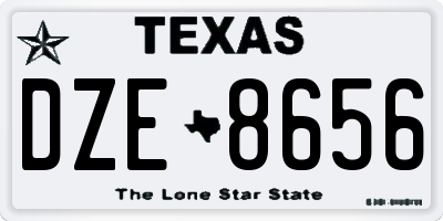 TX license plate DZE8656
