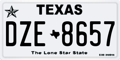 TX license plate DZE8657
