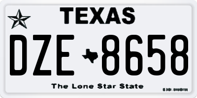 TX license plate DZE8658