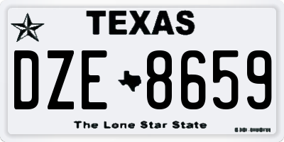 TX license plate DZE8659