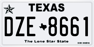 TX license plate DZE8661