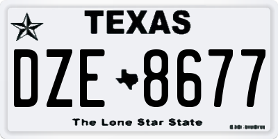 TX license plate DZE8677