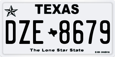 TX license plate DZE8679
