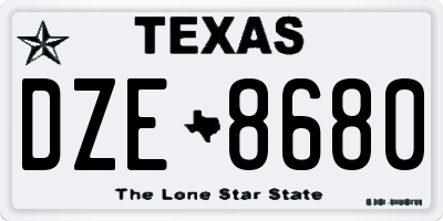 TX license plate DZE8680
