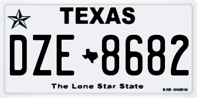 TX license plate DZE8682