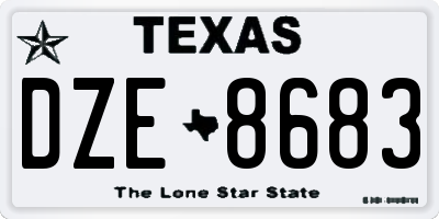 TX license plate DZE8683