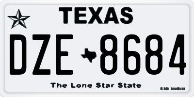 TX license plate DZE8684