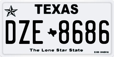 TX license plate DZE8686