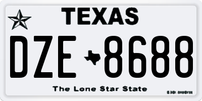 TX license plate DZE8688