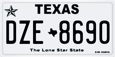 TX license plate DZE8690