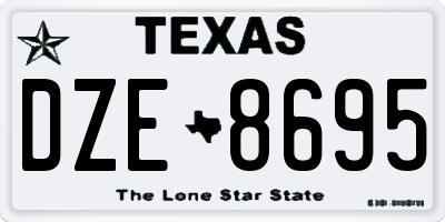 TX license plate DZE8695