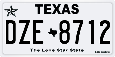 TX license plate DZE8712