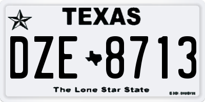 TX license plate DZE8713