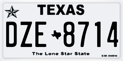 TX license plate DZE8714