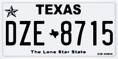 TX license plate DZE8715