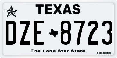 TX license plate DZE8723