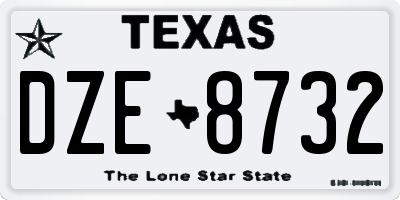 TX license plate DZE8732