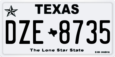 TX license plate DZE8735
