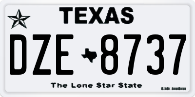 TX license plate DZE8737