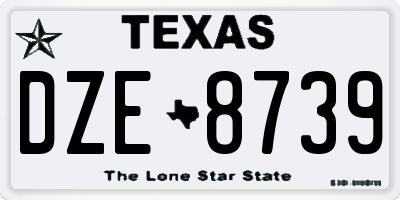 TX license plate DZE8739