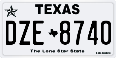 TX license plate DZE8740