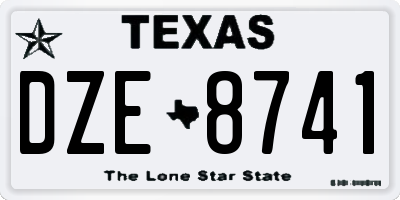 TX license plate DZE8741