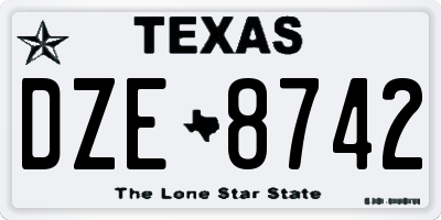 TX license plate DZE8742