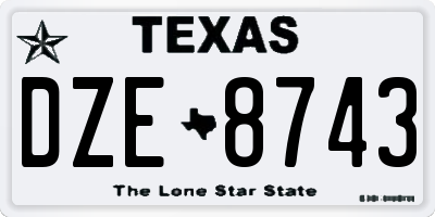 TX license plate DZE8743