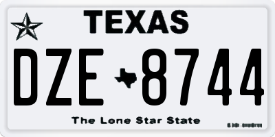 TX license plate DZE8744
