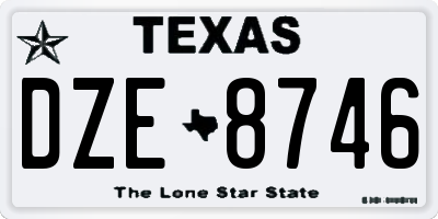 TX license plate DZE8746